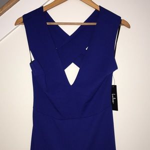 LuLus electric blue cross cross back jumpsuit